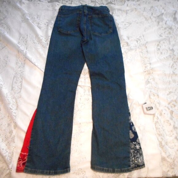 Bandana Flare Jeans Updated Red & Blue Bandana Inserts for Flare - Picture 3 of 6